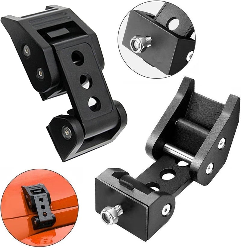 Brangstak Stainless Steel Latch Hood Capture Kit for 2007-2018 Jeep Wrangler JK JKU and 2018-2022 Jeep Wrangler JLJLU Gladiator 2-Door and 4-Door (Black) - Image 3